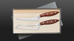 Windmühle couteau de cuisine en bois de prune, Set de couteaux à fromage Fromaĝo