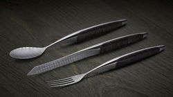 sknife coltello damasco, Steakbesteck mit Löffel Damast