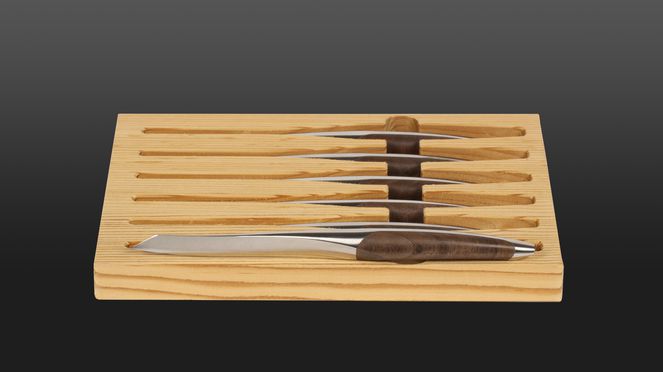 
                    swiss knife steak knife set of 6 – wooden box