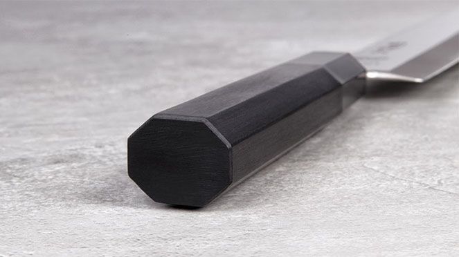 
                    KK Yanagiba extra long with octagonal, black matt Pakka wood handle