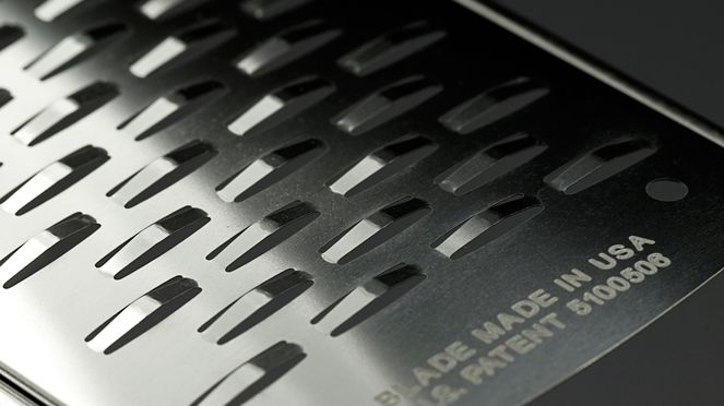 
                    Close-up view of the blade of the grater