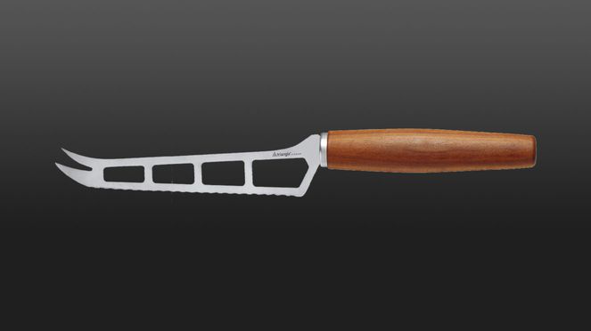 
                    Cheese knife out of triangle cheese set with plum wood handle